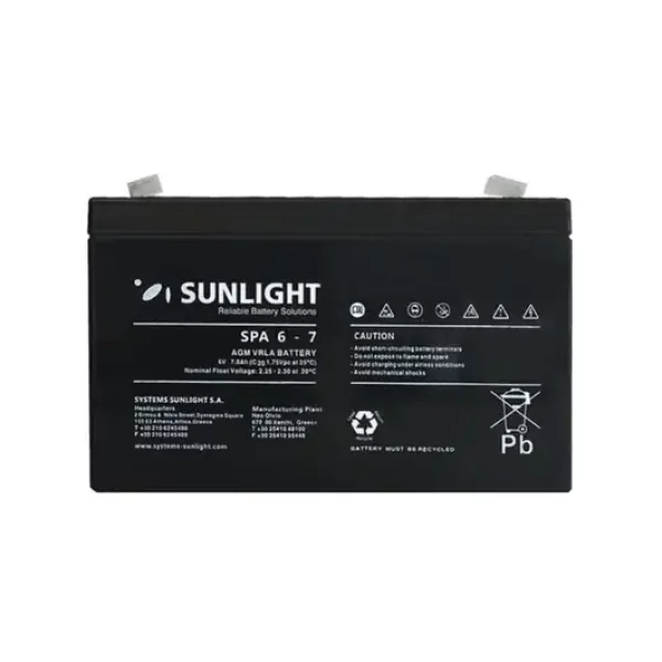 BATTERY VRLA RECHARGABLE 6V-7AH FOR UPS NEW