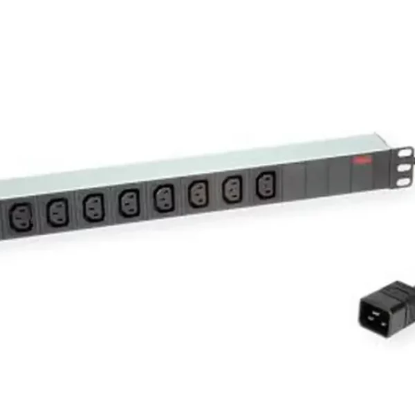 POWERSTRIP ROLINE 19' 8P xC13 WITH 2M C20 CABLE ALUMINUM 16A