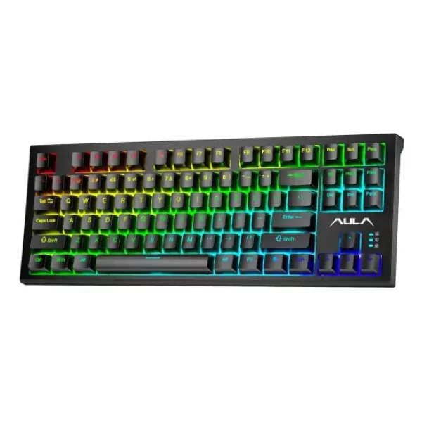 KEYBOARD AULA F3032 MECHANICAL RGB BLACK USB US-GR NEW