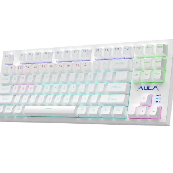 KEYBOARD AULA F3032 MECHANICAL RGB WHITE USB US-GR NEW