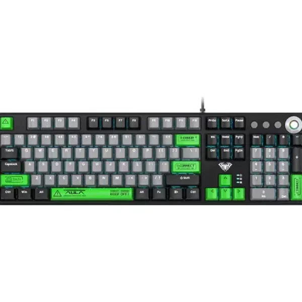 KEYBOARD AULA F2088 PRO MECHANICAL BLACK USB TYPEC US-GR NEW