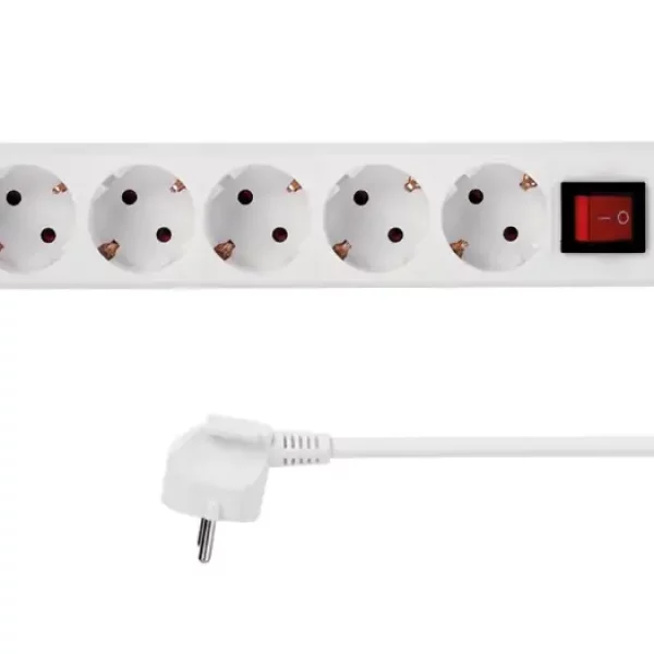 POWERSTRIP POPP 5P VERTICAL WHITE PWR BUTTON FUSE