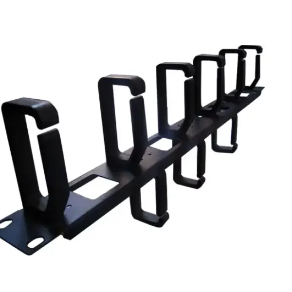 CABLE MANAGER NONAME 1U 5F/3B HOOK BLACK METAL/PLASTIC